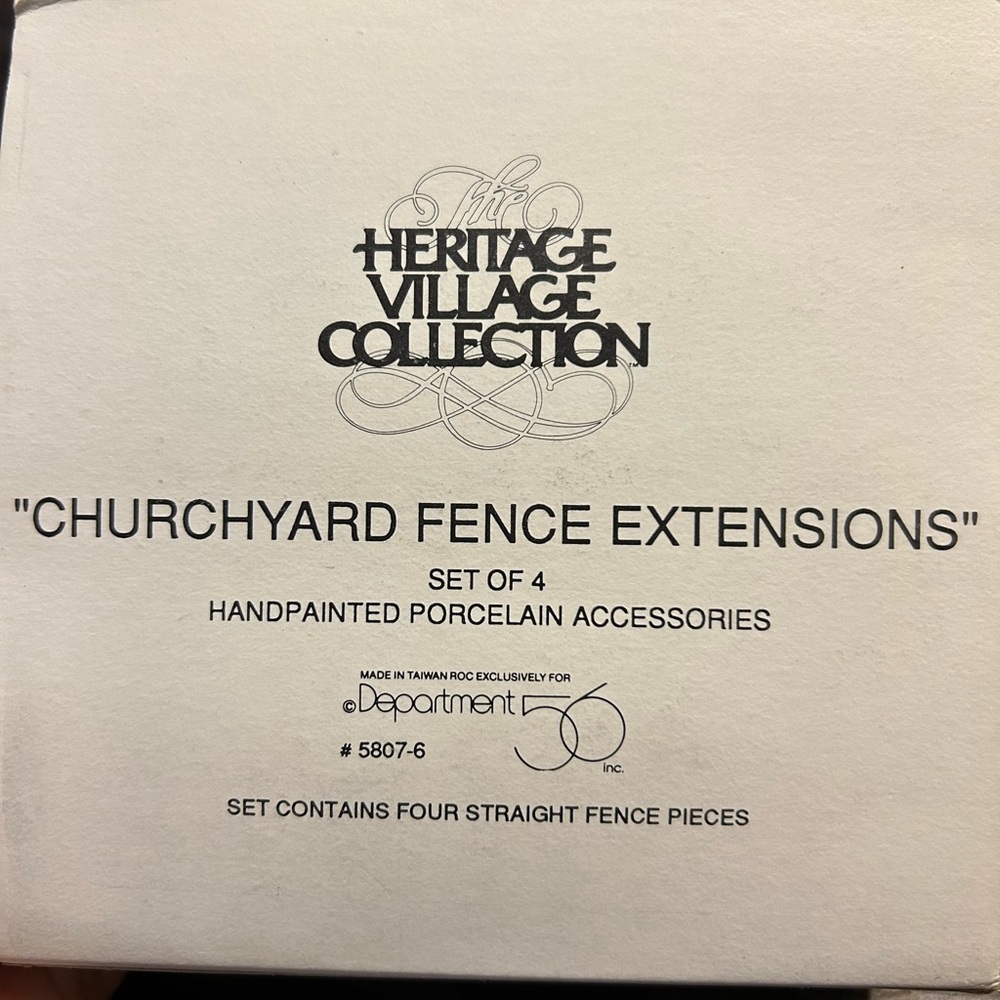 Department 56 Heritage Village Churchyard Fence Extensions